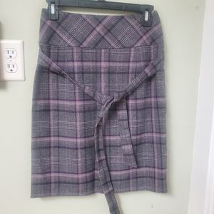 H&M Purple Plaid tweed pencil skirt size 4
